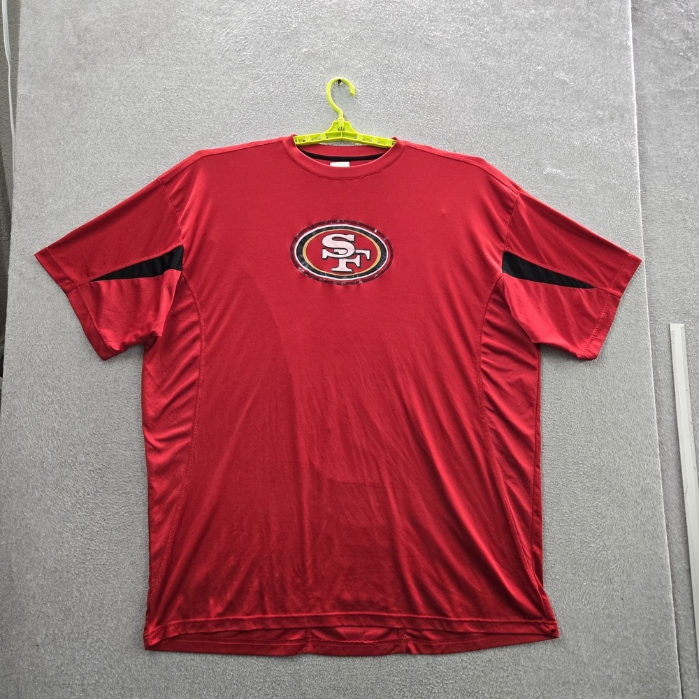 San Francisco 49ers Men Shirt 4XT Red Majestic Team Logo Activewear Short Sleeve